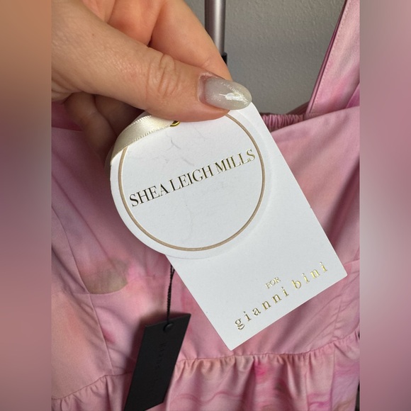 NWT Gianni Bini x Shea Leigh Mills Dolly Printed Sateen Tiered Midi Dress Sz 8 - Picture 8 of 10